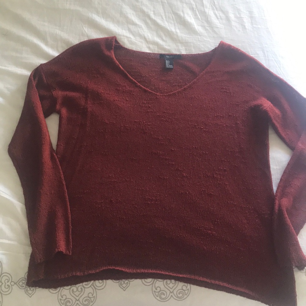 rust long sleeve sweater